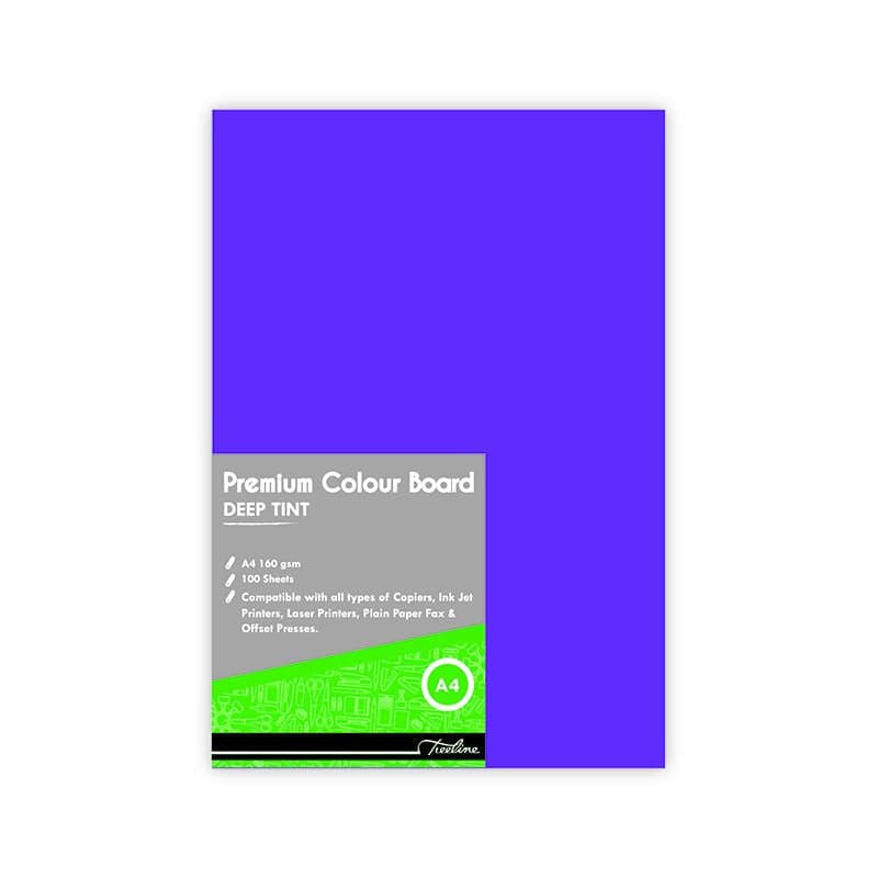 Treeline A4 Deep Tint Project Board 160gsm Assorted 100's