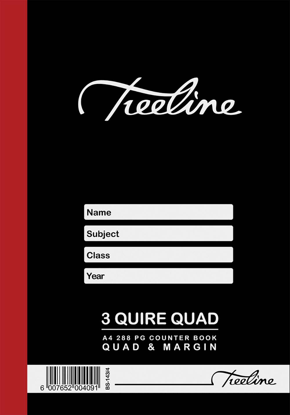 3 Quire Book - TREELINE 3 QUIRE QUAD 288 PG Q/M A4
