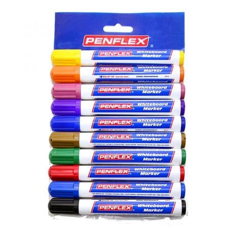 Penflex Whiteboard Markers, Pack of 10