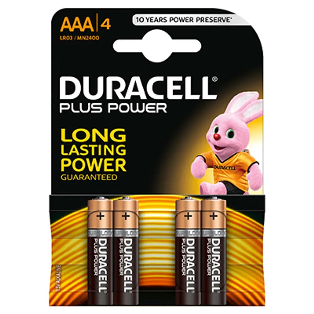DURACELL PLUS AAA 4 PACK