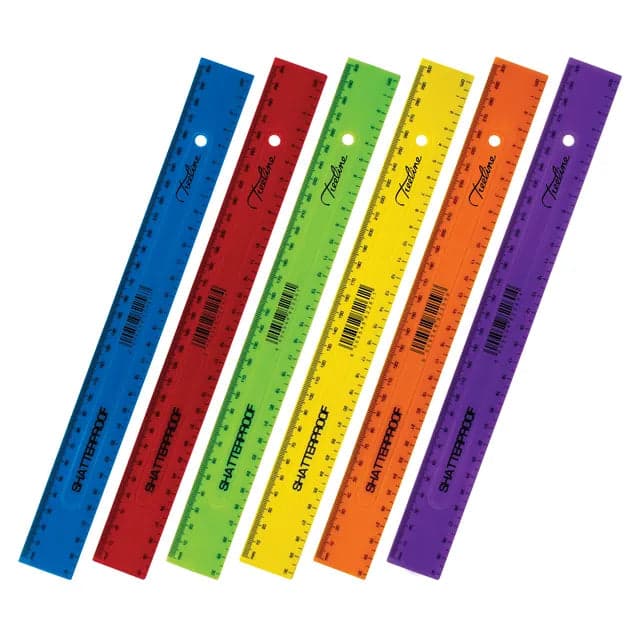 Treeline Ruler Shatter Resistant 30cm Assorted Colours