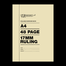 48 Page A4 College Exercise Book (17mm Ruled)