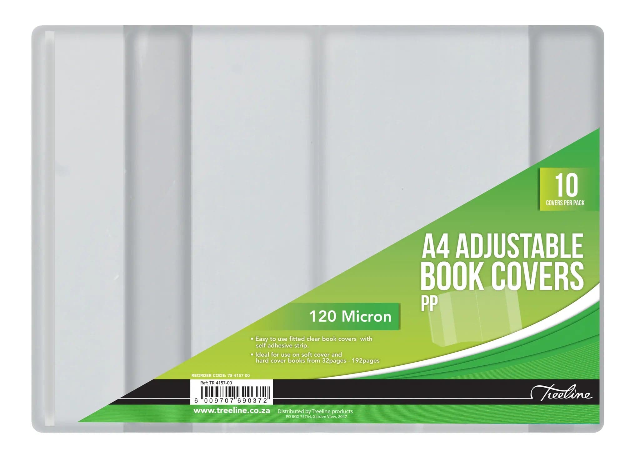 TREELINE A4 ADJUSTABLE BOOK COVERS 10`s