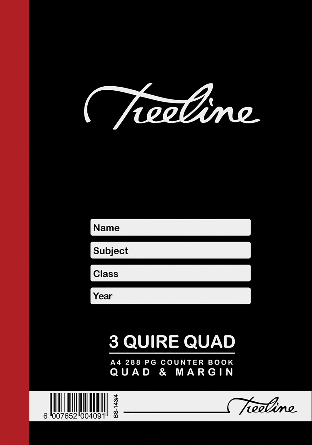 3 Quire Book - TREELINE 3 QUIRE QUAD 288 PG Q/M A4