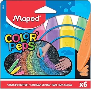 Maped Colourpeps Sidewalk Chalk, Pack of 6
